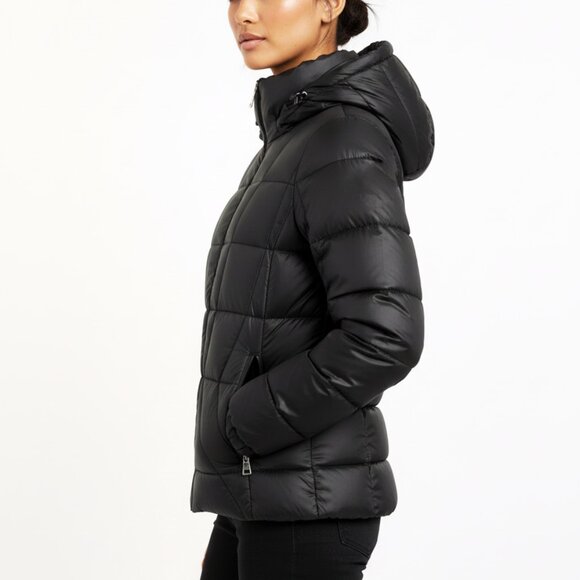 ANDREW MARC Womens Black Packable Duck Down Puffer Jacket Winter Coat 650 Fill-S - Picture 7 of 12